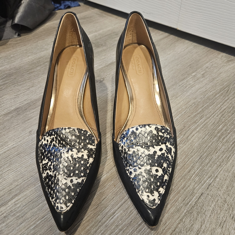 Coach Black and White Heels with Sophisticated Design